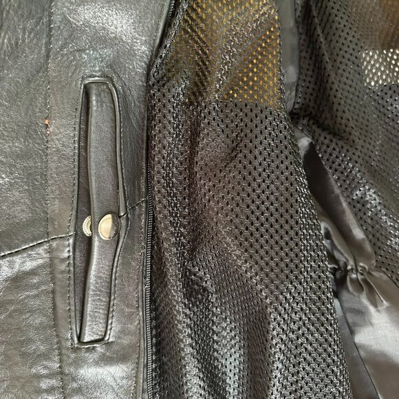 VINTAGE/RETRO BIKER JACKET BLACK/ORANGE ITALIAN LEATHER - HARD TO FIND - Picture 12 of 15
